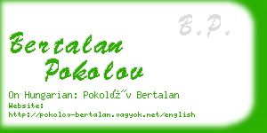 bertalan pokolov business card